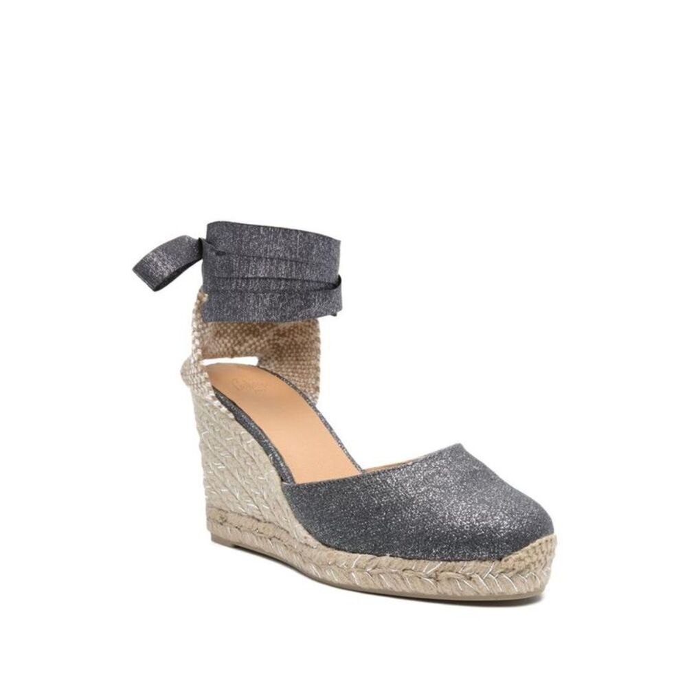 CASTANER Carina Embellished Wedge Espadrilles Women GREY Sandals
